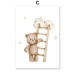 Affiche adorable ourson et ballons - C / 30X40 cm Unframed