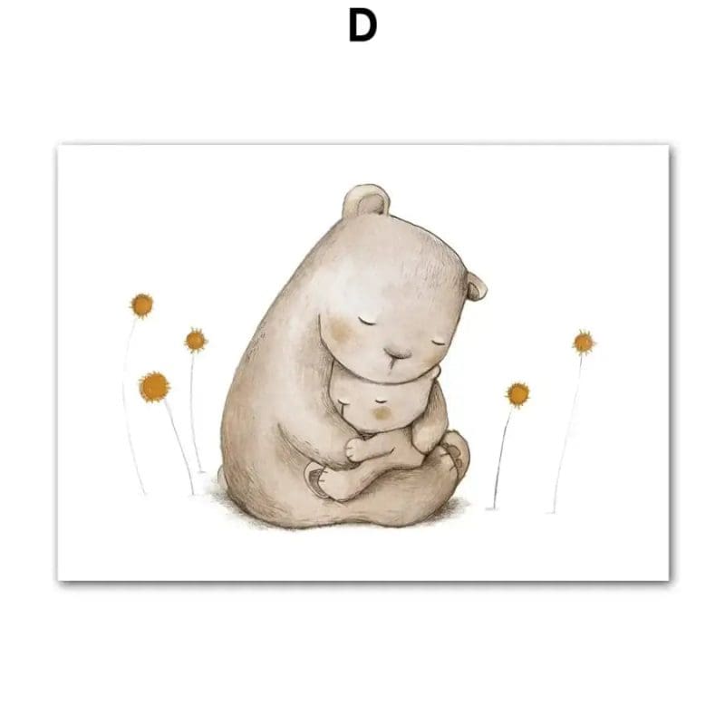 Affiche pour chambre de bébé famille - D / 50X70 cm