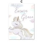 Affiche licorne pastel - C / A4 21X30 cm Unframed - affiche